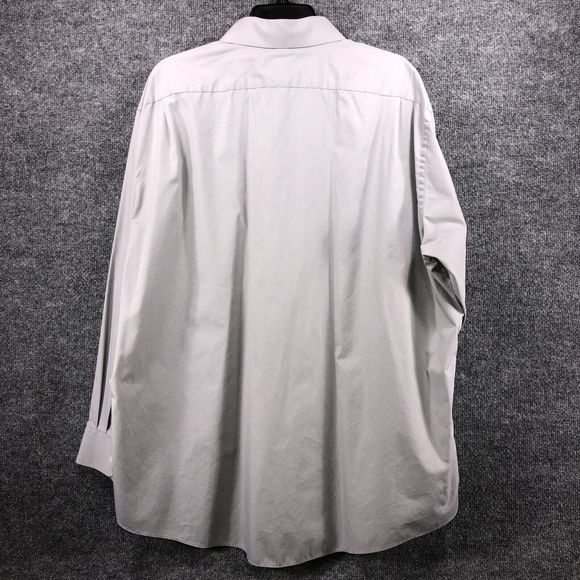Haggar Dress Shirt Men's 18 1/2 Grey Button Down Collared Long Sleeved 34/35 - Picture 2 of 7